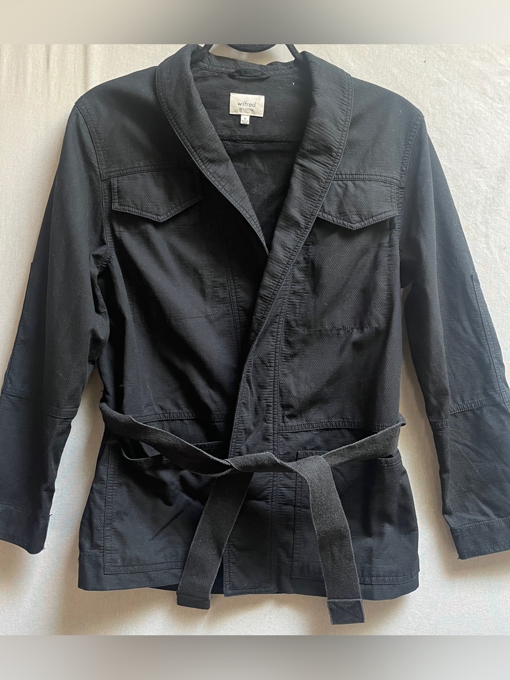 Wilfred Aritzia Size XS Black Rouville Utility Belted Oversized Jacket